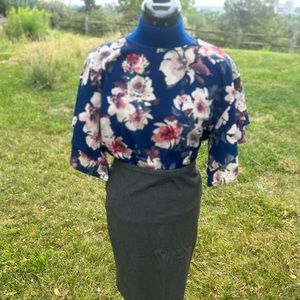Bobeau floral dress shirt